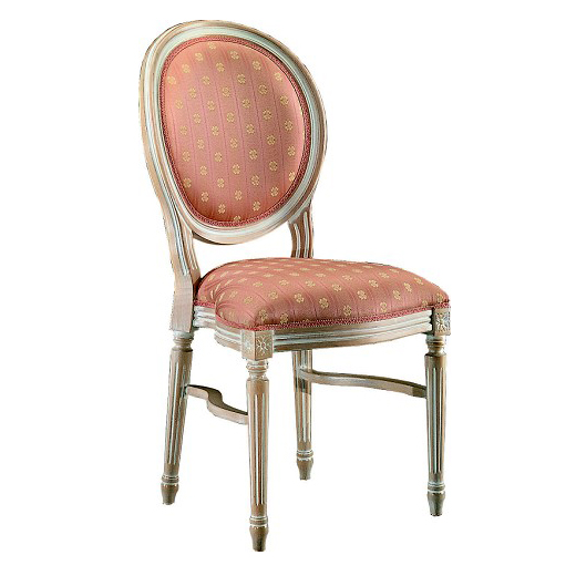 Scaun clasic elegant suprapozabil din lemn masiv, copper-orange, Luigi XVI